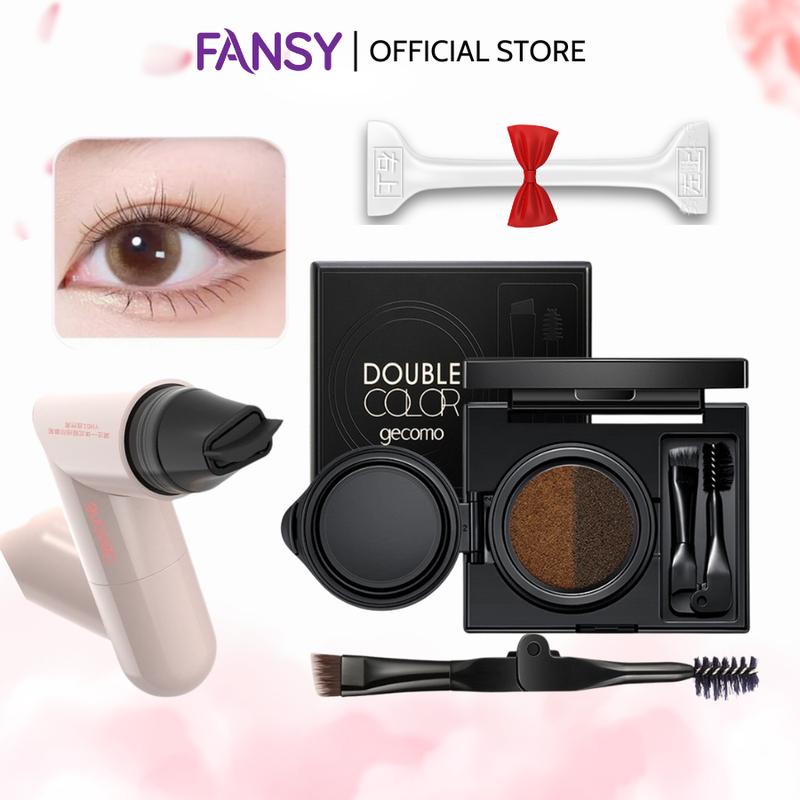 Bộ trang điểm cho mắt, lông mày 2 mầu Gecomo kèm khuôn kẻ eyeliner chống thấm nước trang điểm cho nữ