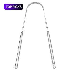 ステンレススチール製メタルタングスクレーパー 1/2個セット 大人用携帯タングクリーナー 手持型タング掃除ツール 口腔ケア製品 ギフト用