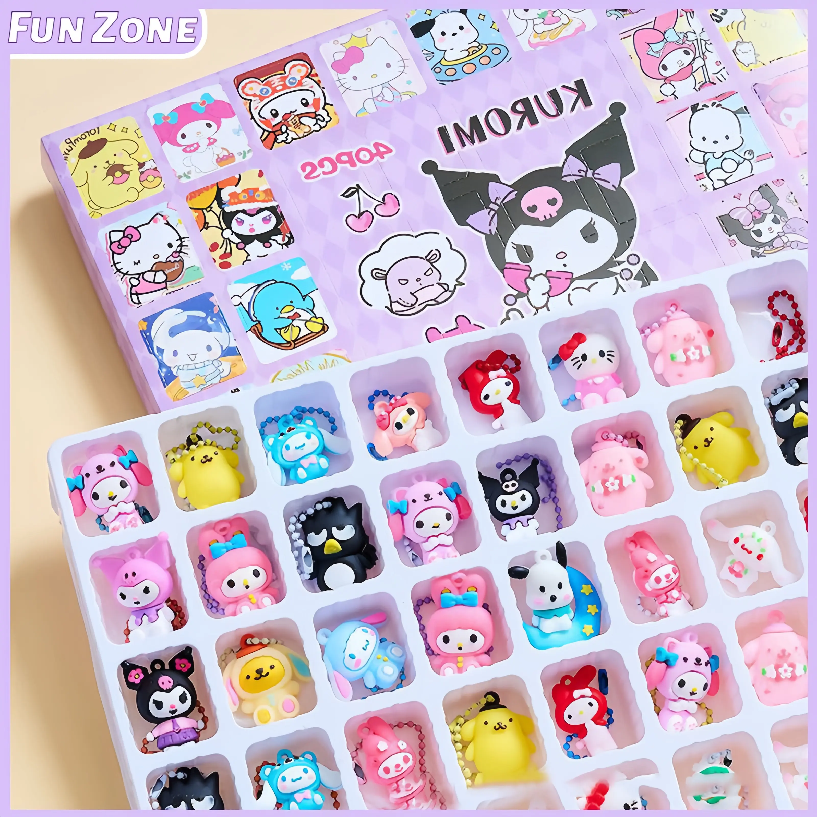 Đồ chơi hộp mù Kuromi, 40 lỗ / bộ, búp bê lỗ riêng lẻ, mô hình Chủ Đề bữa tiệc giải thưởng may mắn, quà tặng, mặt dây chuyền búp bê