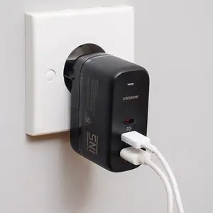 Krisbow Travel Adaptor Usb A & Type C 65 Watt Qc