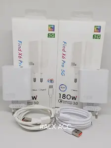 Charger 0ppo Original 5G 180W Fast Charger Support Super VOOC Cable Micro USB - Type-C