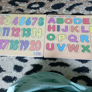 Puzzle Kayu Pengenalan Huruf Hijaiyah Huruf Alphabet Dan Angka - Mainan edukasi Anak - Mainan Kayu Pintar