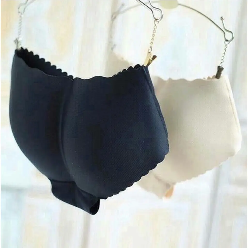 Tebal 1,5 cm Celana Busa Pantat Seamless uk S - XL Lembut Segitiga Nyaman Hitam Cream