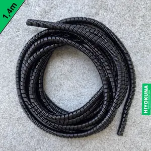 Pelilit Kabel Spiral Warna / Hitam 2 / BAHAN TEBAL 1.4 METER / Pelindung Cable Hp Charger Universal / Cord Protector Color Gadget Handphone Panjang