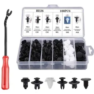 【100PCS】Baut Rivet Mobil/Universal Klip Bumper Baut Body Plastik Mobil Kancing Probolt Clip Motor Serbaguna