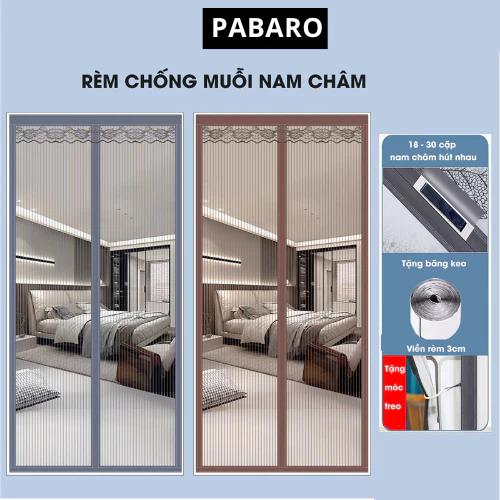 Rèm Lưới Chống Muỗi Nam Châm Cao Cấp Hút Tự Động Rèm Chống Muỗi Cửa Sổ Màn Chống Muỗi Pabaro 18-30 Cặp Nam Châm Hút Nhau Tặng Băng Keo Dán 2 Mặt Viền Rèm 3cm PABARO