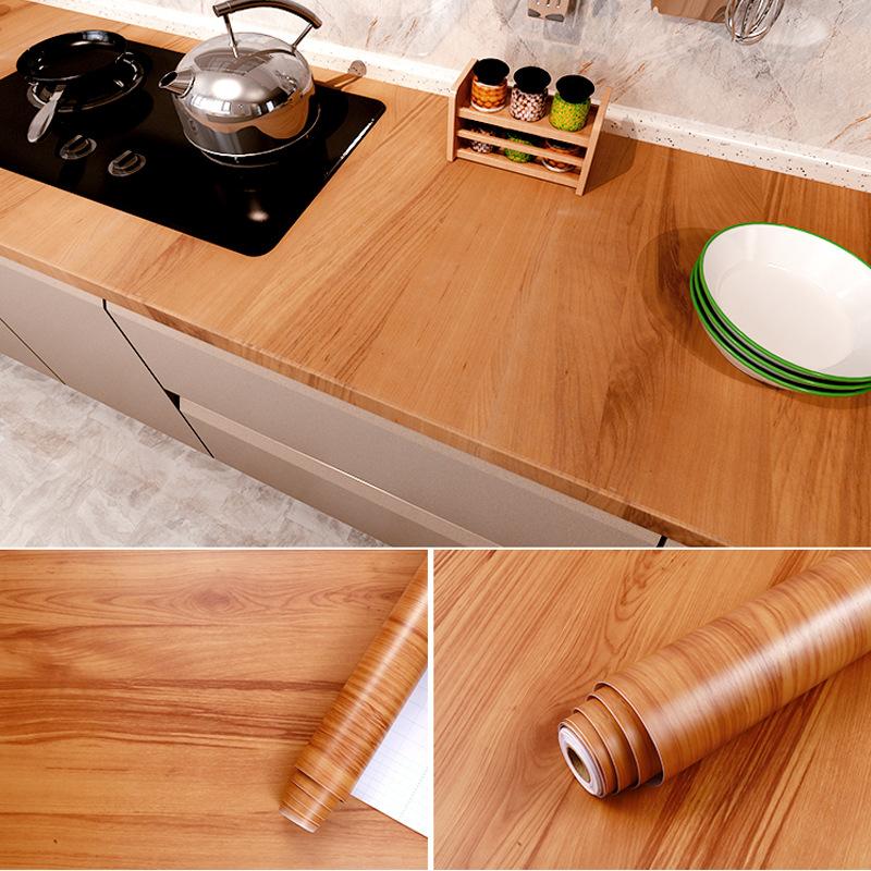Product Introduction of Wood Cabinet Sticker Self-adhesive Thickened Waterproof Moisture-proof Wardrobes Table Door Furniture Renovated Wallpaper, 100CM 7