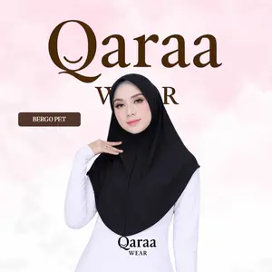 Qaraa Wear Kerudung Bergo Pet | Hijab Sekolah | Hijab Daily | Jersey Premium Tebal Halus Nyaman UK M dan L