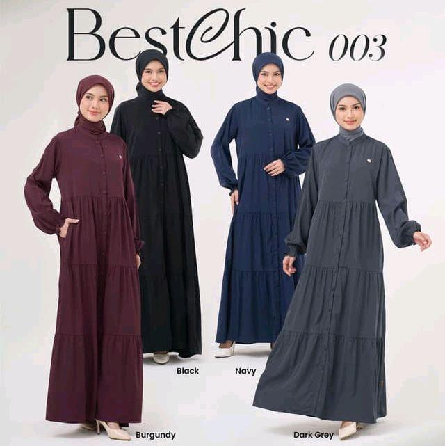 midi dress nibras gamis black dobby Produk NIBRAS HOUSE SOLO