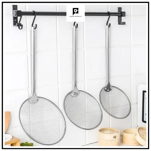 SEROKAN GORENGAN SEROK JARING BENTUK BULAT STENLIS SARINGAN STAINLESS STEEL GORENGAN TIRISAN SARINGAN MINYAK HALUS SEROKAN MASAK 50 CM TAHAN PANAS AKSESORIS DAPUR IMPORT BERKUALITAS - PMJ006