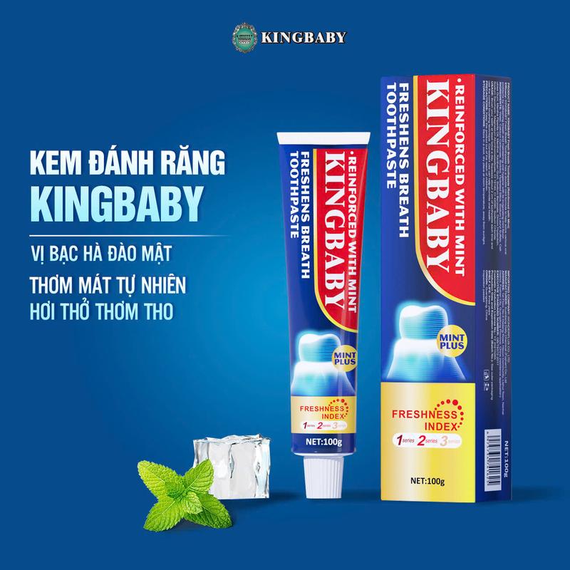 Kem Đánh Răng KINGBABY Bạc Hà Mix Đào Mật & Hoa Anh Đào Làm Thơm Miệng Và Giảm Mùi Hôi Miệng (100g)