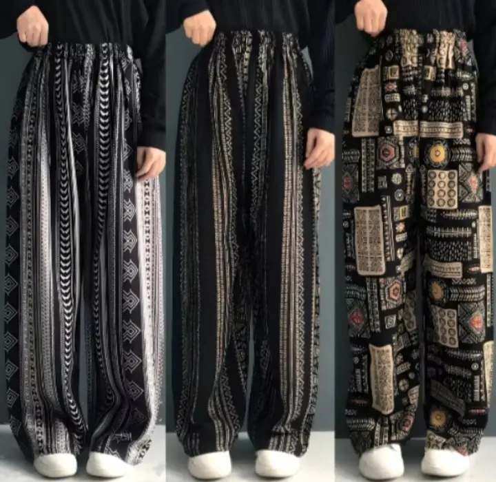 PROMO !!!! CELANA KULOT WANITA HOMMY ISI 3 PCS SIZE STANDARD JUMBO TERBARU CELANA PANJANG WANITA RAYON MOTIF