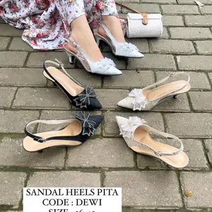 Sepatu heels wanita 5 cm bunga premiiiium