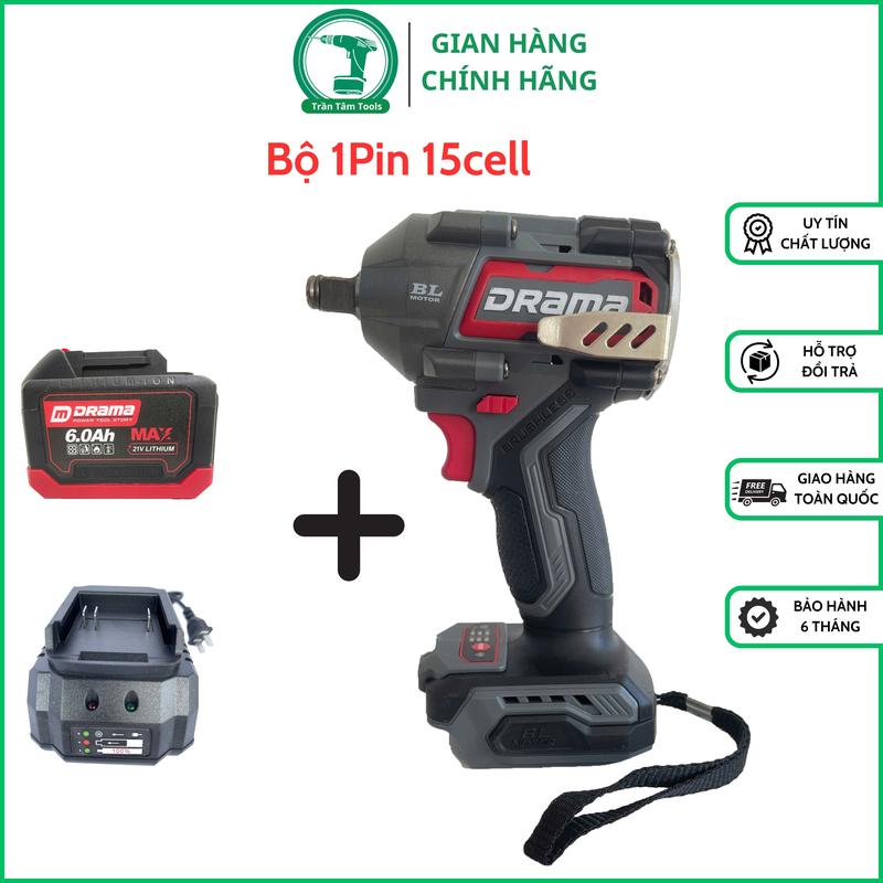  Máy siết bulong DRAMA D-360 Mở bulong xe máy máy giặt Không Chổi Than Lực siết 360N Đầu 2 TRONG 1 siet  bulong 