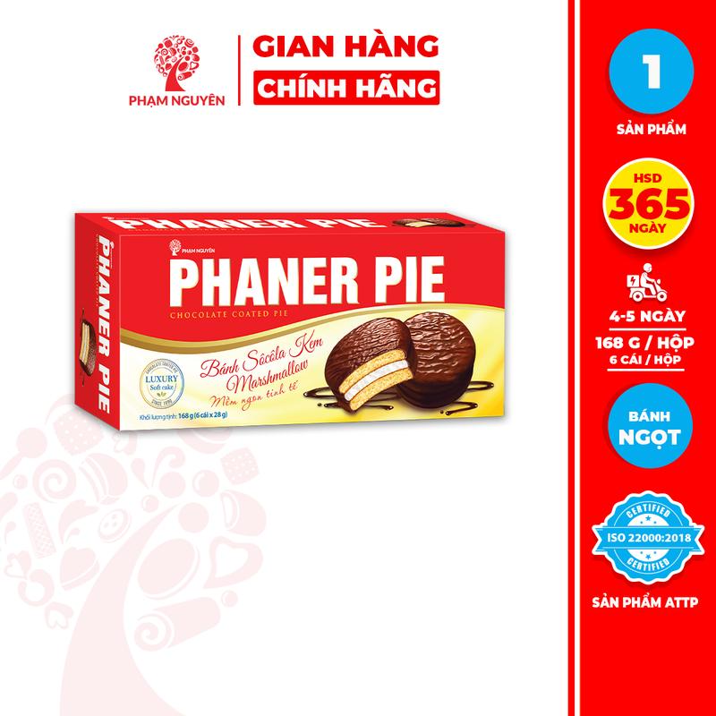 XẢ KHO | DATE 10/02/2026 | Hộp Bánh phủ socola nhân kẹo dẻo Phaner Pie Đỏ 168g | Bánh ăn vặt Socola | Đồ ăn vặt | Food | Thức Ăn | Snack Sô Cô La | Chocolate