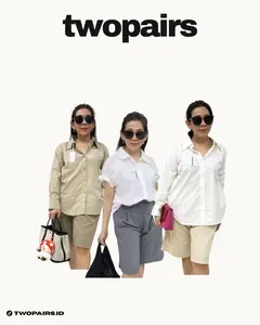 Twopairs Celana Pendek Allsize Maple, dalam Warna Khaki, Cream, & Gray
