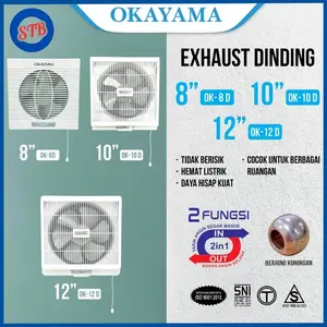 Kipas Angin Exhaust fan/ Hexos Dinding OKAYAMA 8/10/12 INCH - OK8D/ OK10D / OK12D Penyedot Udara Ruangan Biar Tidak Panas