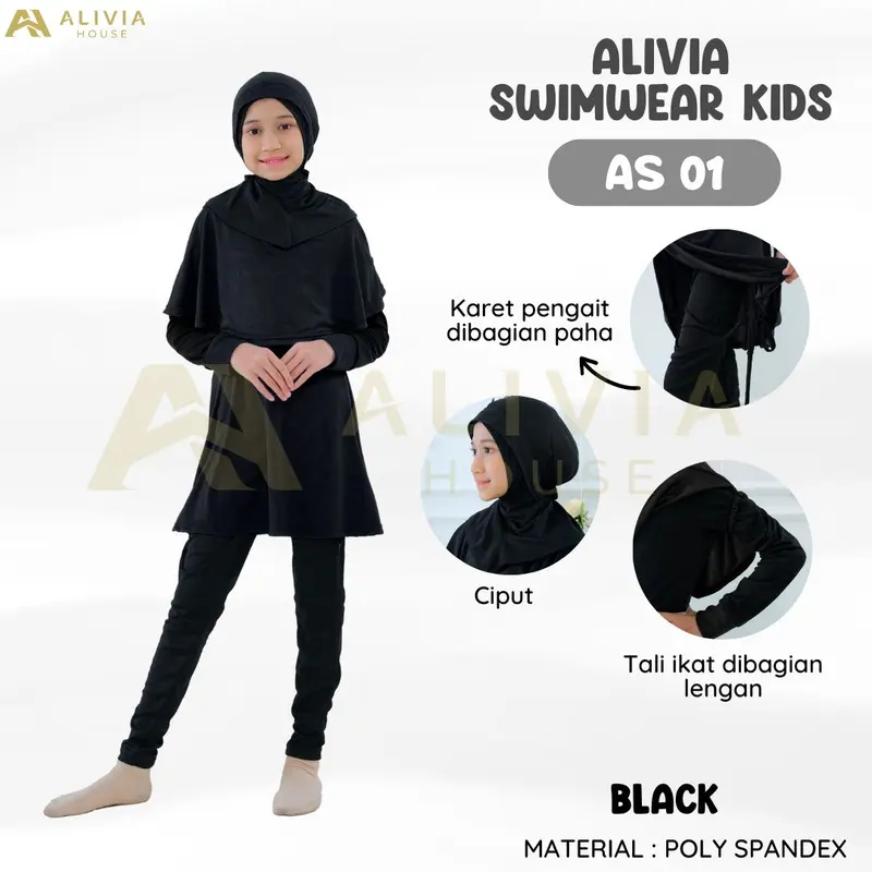 Baju Renang Anak AS01 Kids Baju Renang Perempuan Muslim Alivia Baju Renang Muslimah Anak Alivia House 6