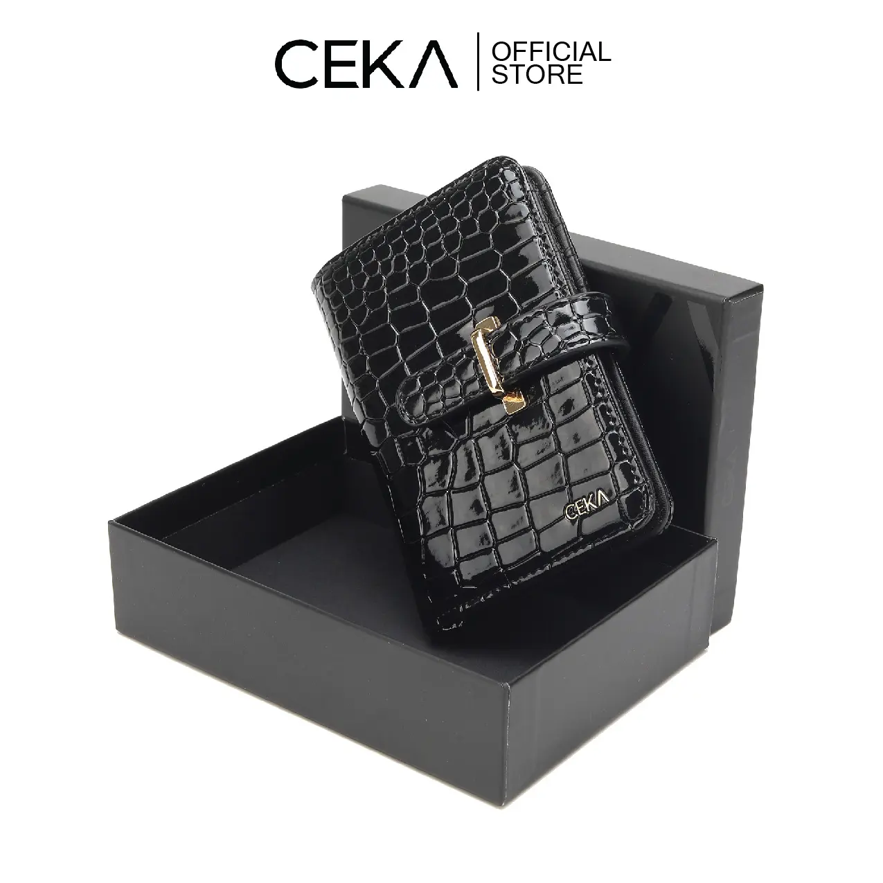 CEKA Dompet Wanita Croco Printed Short Wallet Kekinian - INDI Short Wallet