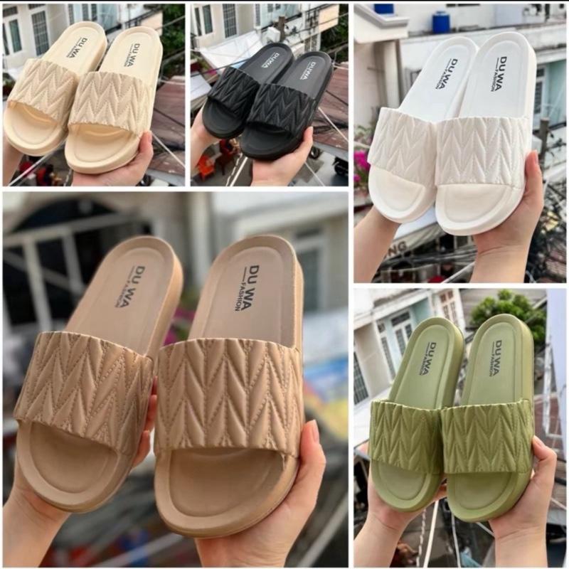 D16 Dép nữ Duwa quai ngang để bánh mì cao 3cm chống trơn chất Eva nhẹ 36-39 đủ màu dep