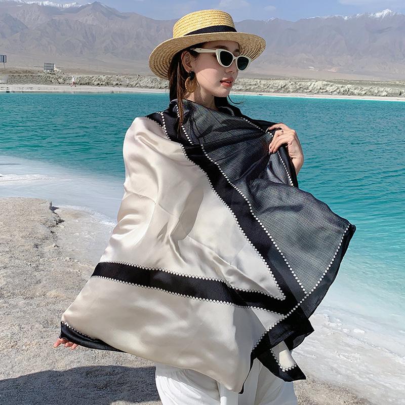 Khăn Choàng Nữ, Khăn Quàng Lụa Dài, Khăn Quàng Cổ In Họa Tiết, Khăn Trùm Đầu Hồi Giáo, Ấm Áp Mùa Đông, 180 × 90cm, 2024, SF1007-92