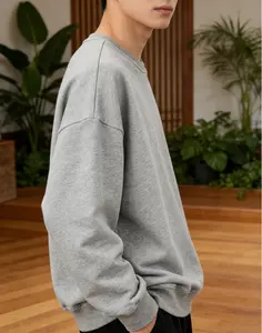 Oversize Hoodie Pria Kemeja Polo Longgar dan Nyaman S-5XL 50-100kg Kaos Polo Dasar Unisex Leher Bulat Desain Sederhana