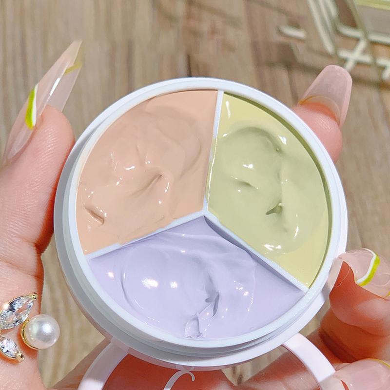 Product Introduction of 3 Colors Concealer Palette Face Contour Corrector Moisturizing Full Coverage Spots Dark Circles Concealer Makeup 19