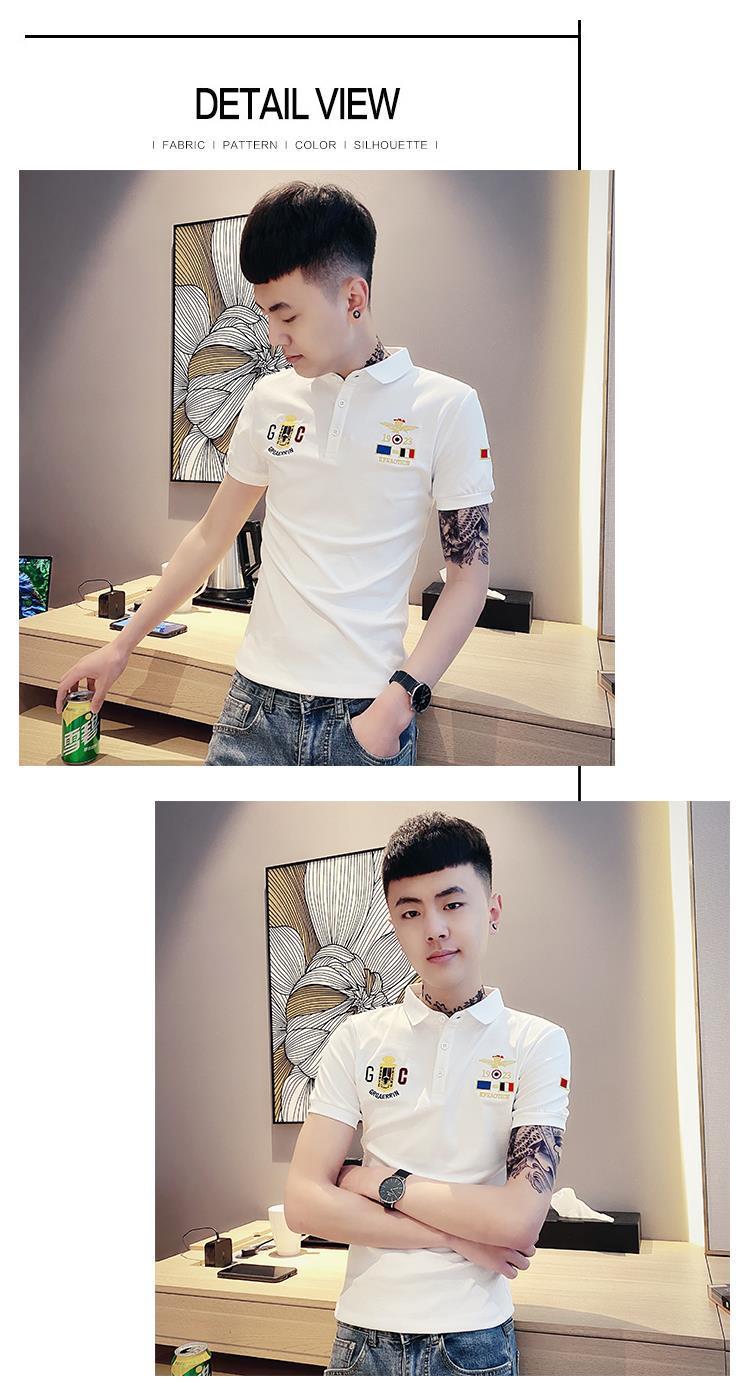 Product Introduction of Áo Thun Nam ngắn Tay Dáng Ôm, Phong Cách Hàn Quốc Hợp Xu hướng, Áo Polo Tay Lửng Bó Sát, Mùa Hè Mới, Tinh Thần Xã Hội, Thích Hợp Cho Giới Trẻ, Bộ Sưu Tập Mới Yêu Thích (2286), 6