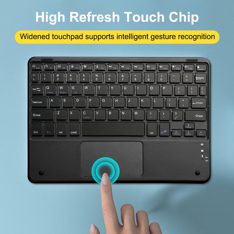 Bàn phím không dây, Tương thích Bluetooth, Mini, Có Thể Sạc Lại, dành cho iPad và máy tính bảng Xiaomi z15, Bàn phím với Touchpad, Thích hợp cho iOS, Android và Windows, Vận chuyển nhanh