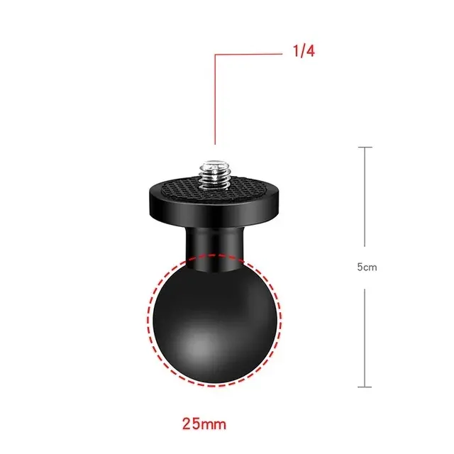 Gắn Đầu Bi, 25mm, Sang Bộ Chuyển Đổi Vít Bên Trong 1 / 4 ", Thích Hợp Cho Gopro Và Insta360 Camera Hành Động, Giá Chân Đế Điện Thoại, Giá Đỡ GPS