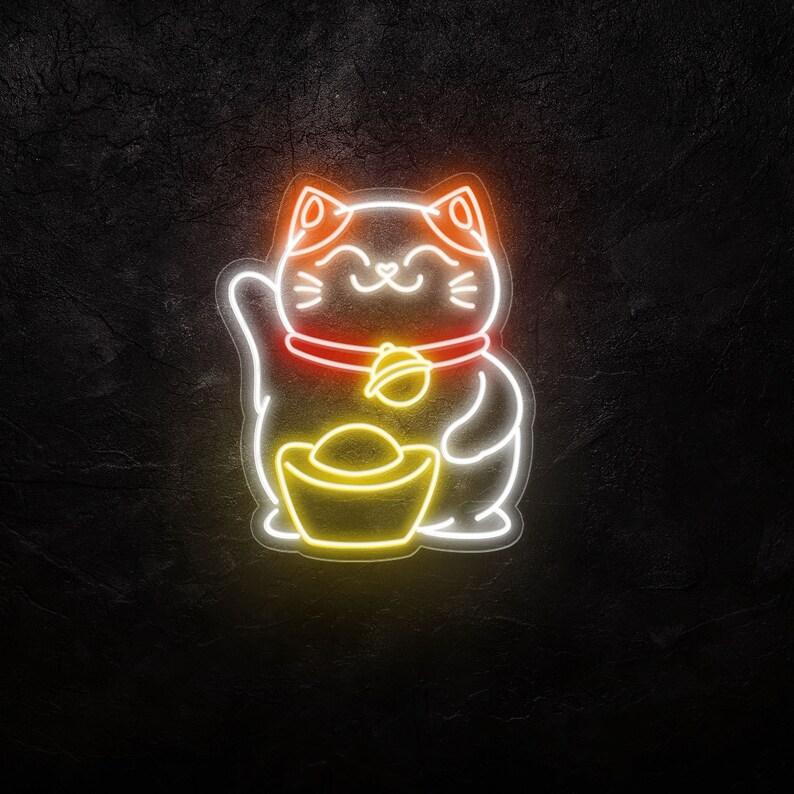 Đèn Neon Hình Mèo Thần Tài – Tạo Không Gian Gần Gũi, Dễ Thương Và Thu Hút Ánh Nhìn 1