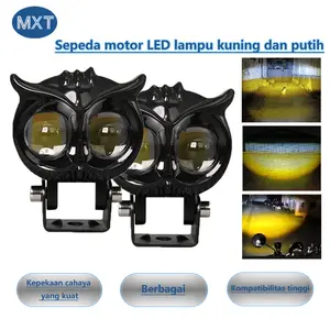 MXT Lampu Tembak Motor Mobil /lampu Sorot Led Desain elang berkepala dua12-24v 40w Cahaya Kuning-putih/lampu Tembak Led Motor/lamp 2 Warna