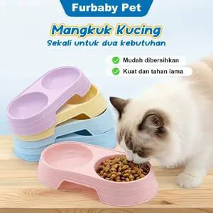 Mangkuk Double Kucing Anjing Anti Semut Mangkok Makan Kucing Aksesoris Hewan