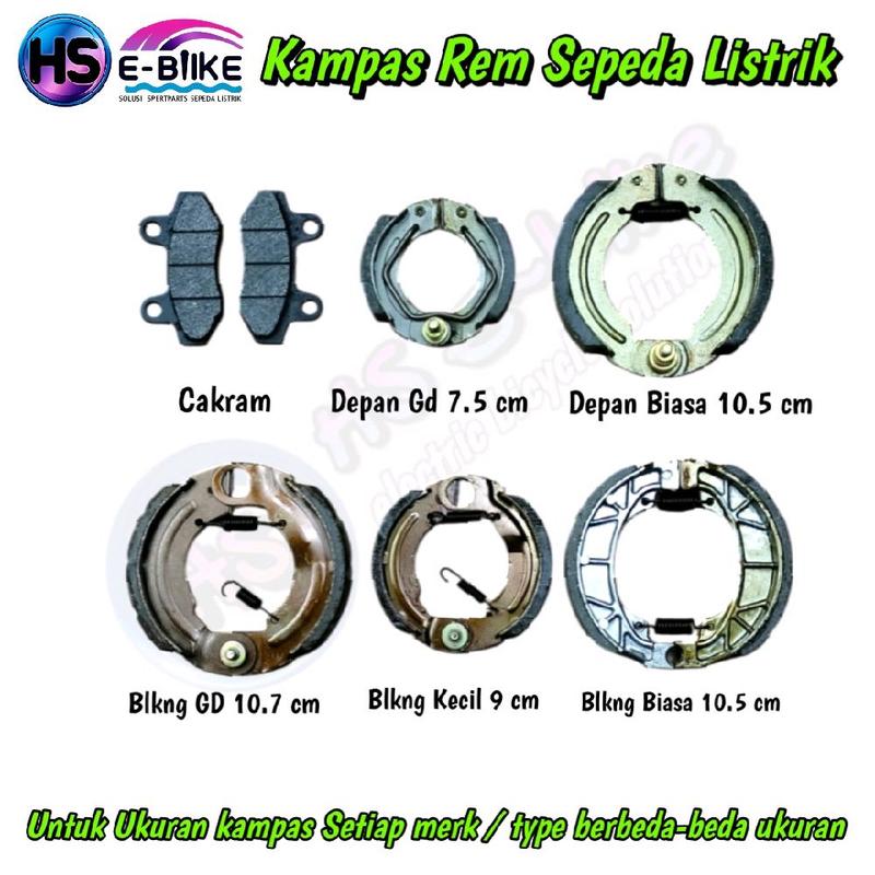 BRAKE PAD KAMPAS REM SEPEDA LISTRIK DEPAN&BELAKANG UNIVERSAL&BELAKANG ...