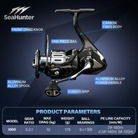 Gambar [OFFICIAL] SeaHunter ATLAS reel pancing, Carbon Fiber Spinning Reel, Super Slow Oscillation, Ultra Ringan 178g, Max Drag 10KG, 6+1BB Bearing Baja Tahan Karat Segel Ganda,CNC Screw-In Power Handle, CNC Aluminum Spool, Air Tawar/Asin - Atlas 3000 dari SeaHunter Indonesia Kab. Tangerang 2 Tokopedia