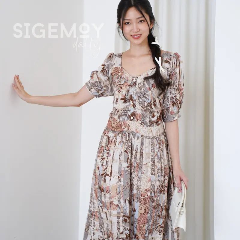 SIGEMOY DAILY -  FUJI DRESS - KOREAN VINTAGE DRESS DASTER NYAMAN BUMIL BUSUI FRIENDLY - SIGEMOY PAJAMAS 5