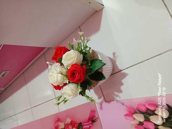 Product Review of Bunga hias MAWAR TELUR Vas Garis from n**i 2