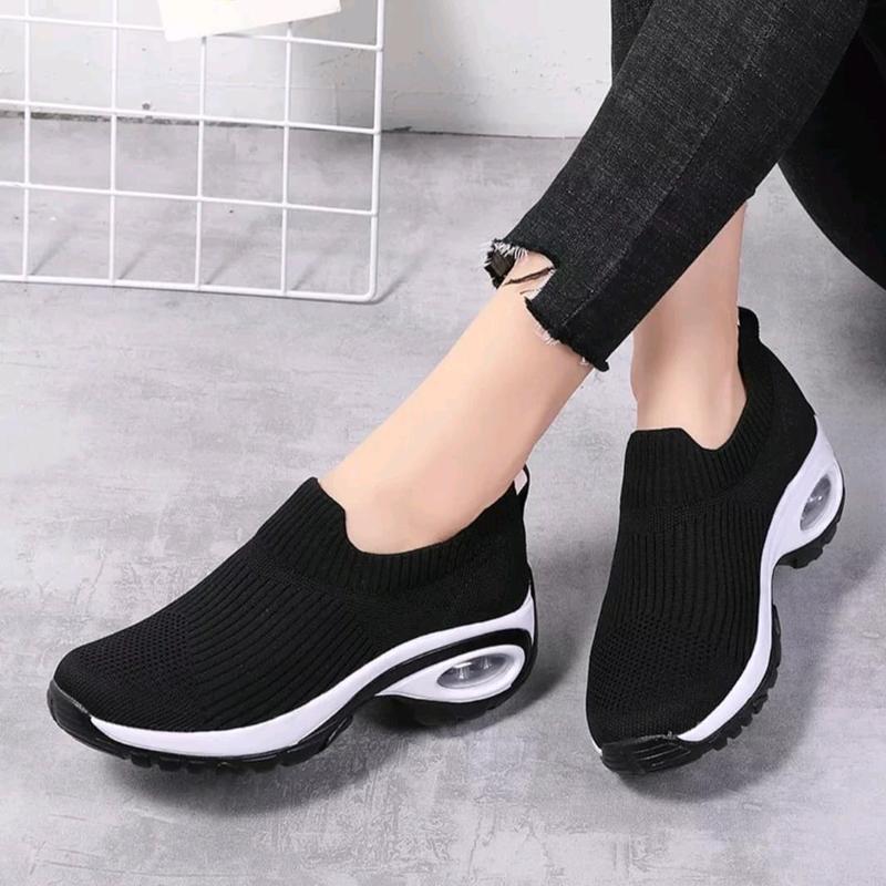 Sepatu Wanita Slip On Import Casual Sol Tabung Hitam Cewek Sport Shoes - Sneaker 4