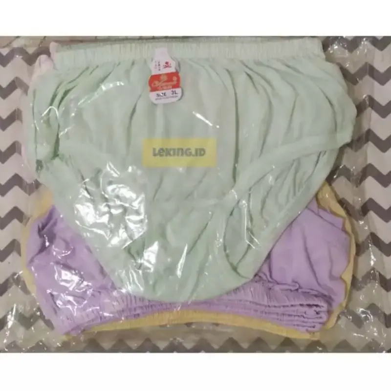 GROSIR 12 PCS ( 1 LUSIN ) CELANA DALAM WANITA JUMBO WARNA SOFT / KATUN MUDA 3