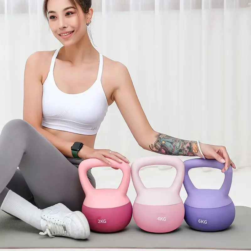 Kettlebell 4kg/Olahraga Kebugaran/Tahan Aus dan Anti-Bentur/Peralatan Kebugaran Rumah/bawah getah kettlebell  soft 0