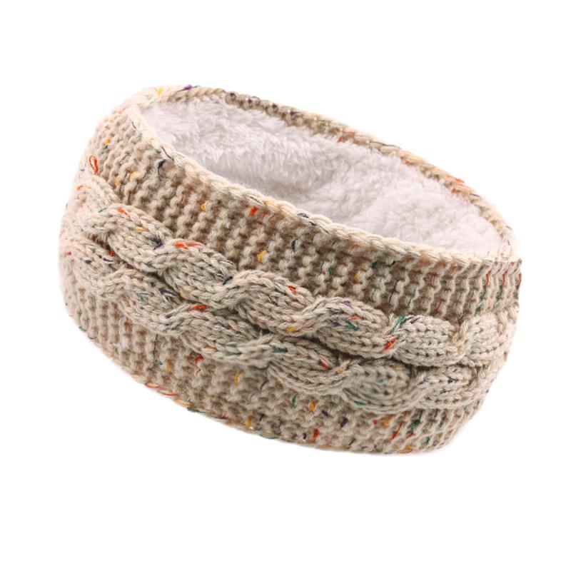 Winter plush hair accessories cross-border autumn and winter knitted headbands for warmth and sports headbands and ear protectors_voghion.com