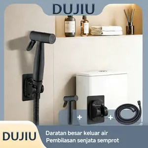 BOGAGROUPS Set Lengkap Toilet Buram Kepala Semprot Dudukan Semprot Selang 304 Plastik Jet Shower Closet Tanpa Bor Pemasangan Mudah Semua Tekanan Air