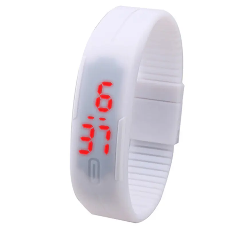 [Be] Đồng Hồ Đeo Tay Silicon Cho Nam Và Nữ, Vòng Tay Thể Thao LED Màu Đỏ, Cảm Ứng, Kỹ Thuật Số, Thời Trang 0