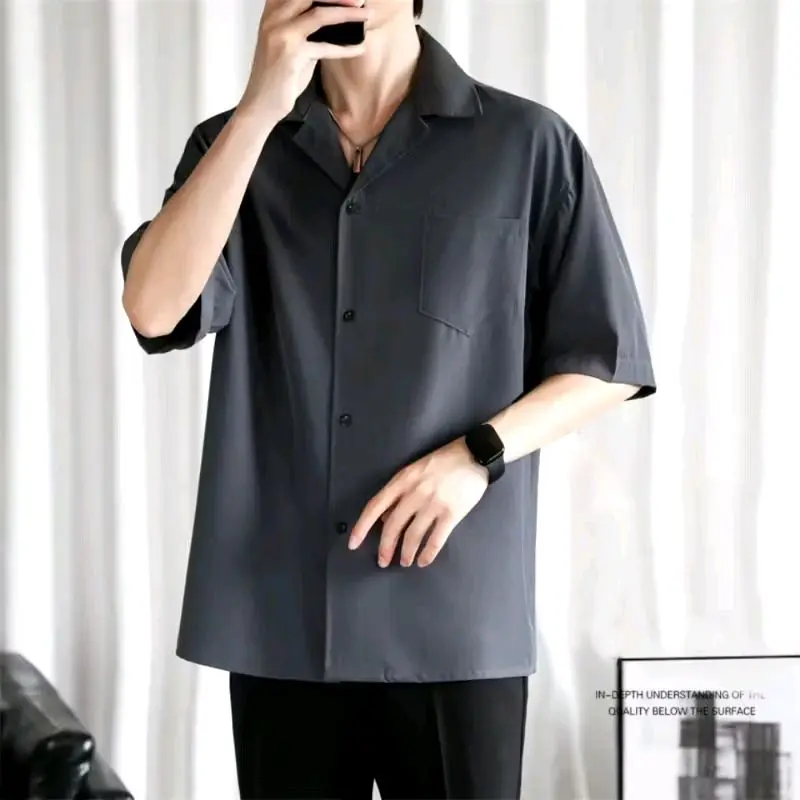 Baju Pantai Kemeja Polos Haway Kerah Piyama Bahan Katun Rayon korean Style Termurah 8