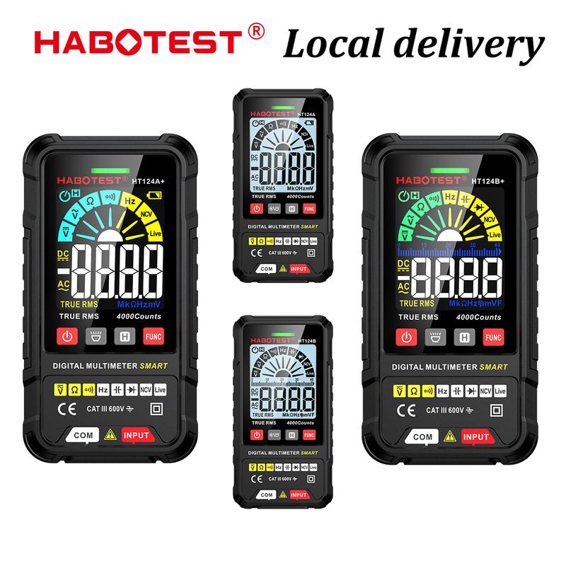 Đồng Hồ Vạn Năng Kỹ Thuật Số Thông Minh HABOTEST HT124A A + B B + Màn Hình VA LCD 2,5 Inch Vôn Kế AC DC 600V 4000 Số Đếm True RMS Tự Động Đo Phạm Vi Điện Áp Máy Kiểm Tra Dây Trực Tiếp NVC Điện Trở Điện Dung Tần Số Hz Đo
