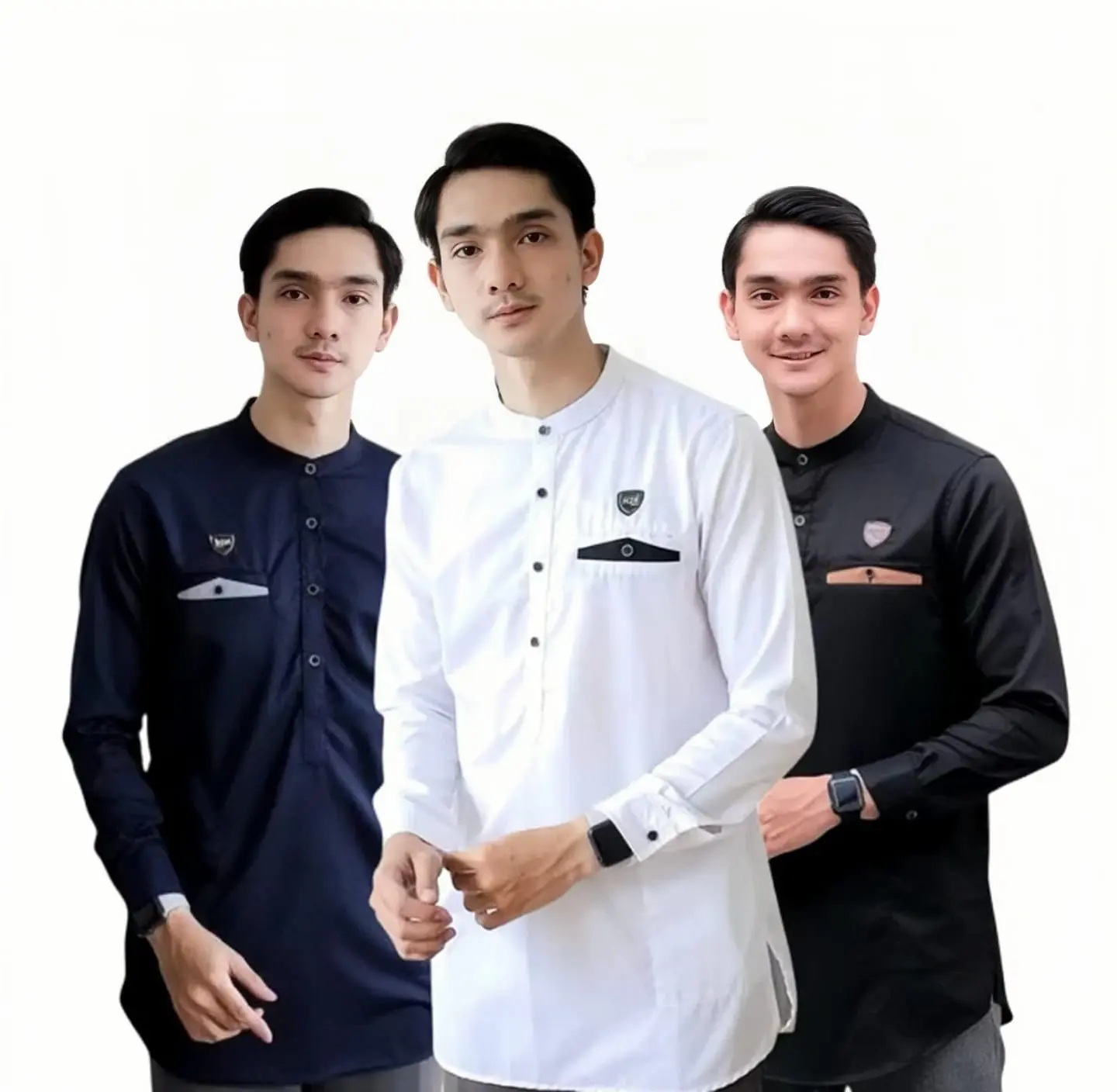 125 Ribu Dapat 3 Baju Koko Kurta Pakistan Lengan Panjang Muslim Pria Muslim Pria kemeja  muslim Dewasa Katun