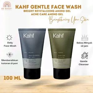 Kahf Gentle Face Wash Bright Revitalizing AminoGel & Acne Care AminoGel 100ml - Sabun Wajah Pembersih Wajah Pria Mencerahkan Kulit Berminyak Sabun Wajah Pria