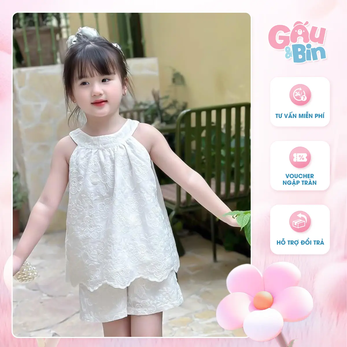 Sét HT 102 Hàng mới size 2-12 tuổi Bộ thêu xinh yêu - xịn sò quá chừng Nắng lên bán sướng tay liền Mix đồ kiểu gì cũng xinh yêu lung linh