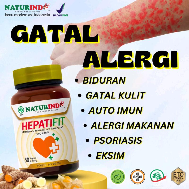 Gatal Alergi Biduran Ruam Kulit Psoriasis Eksim Herbal Naturindo Original Isi 50 Kapsul Busui 0