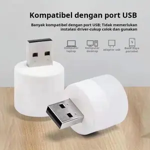 Lampu tidur USB, pasang dan mainkan, hemat energi dan praktis, cahaya lembut yang tidak menyilaukan.
